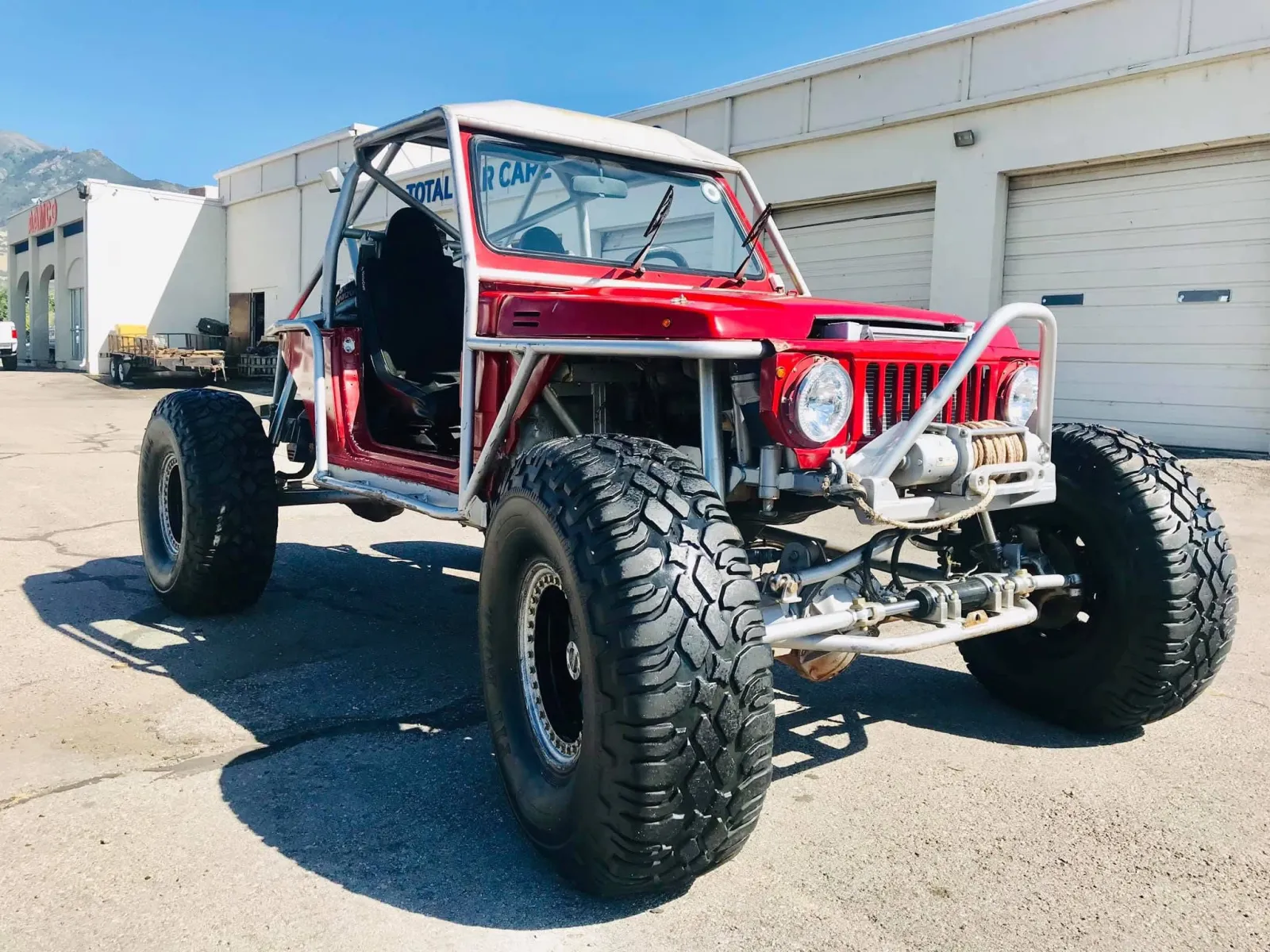 Red rock crawler Jeep