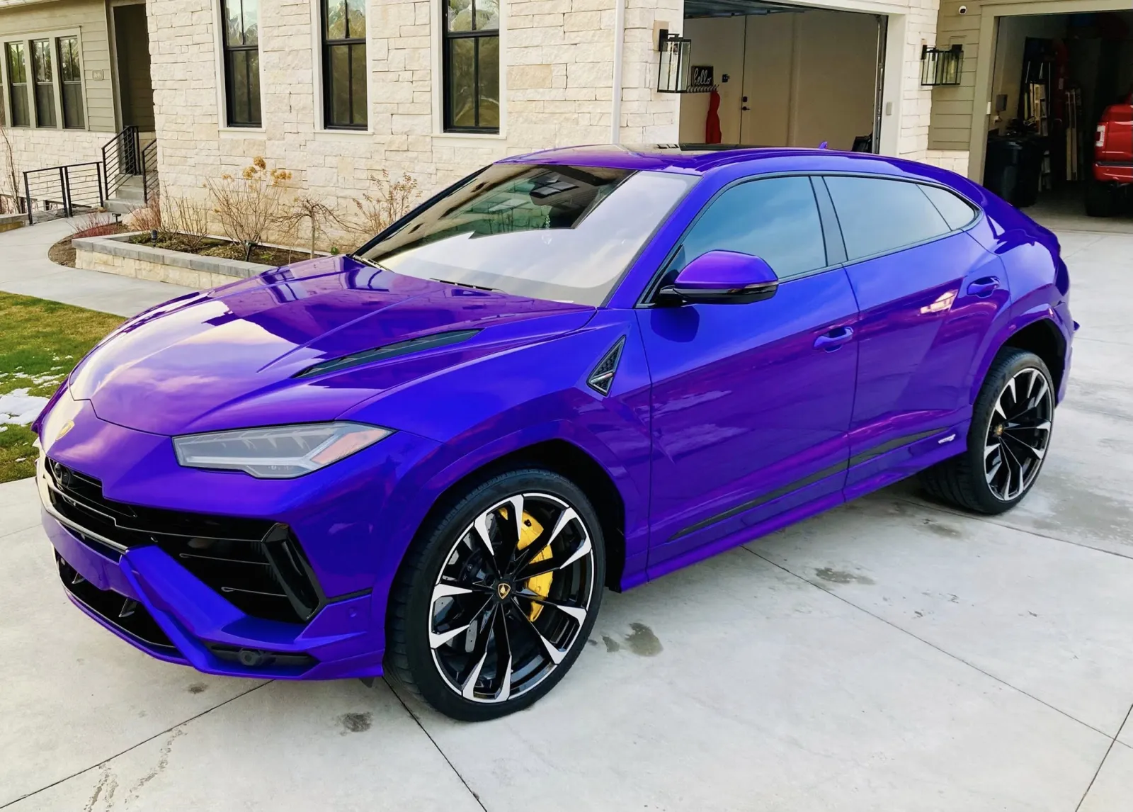 Purple Lamborghini Urus after full detail