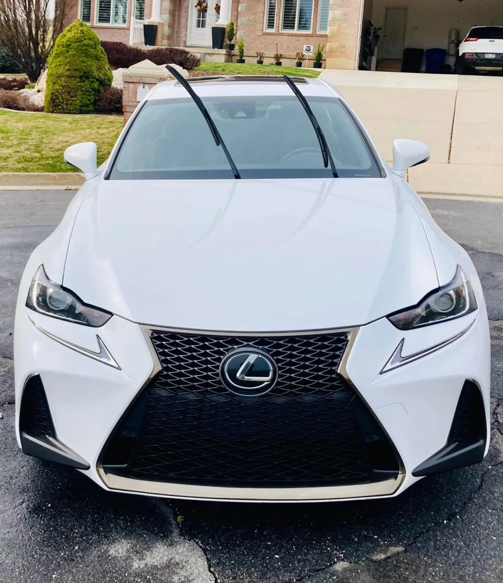 White Lexus IS F Sport front view
