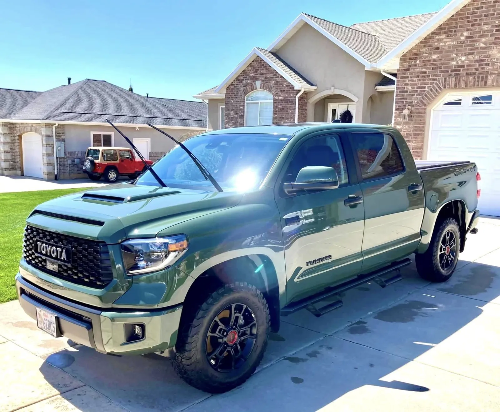 Army green Toyota Tundra TRD Pro